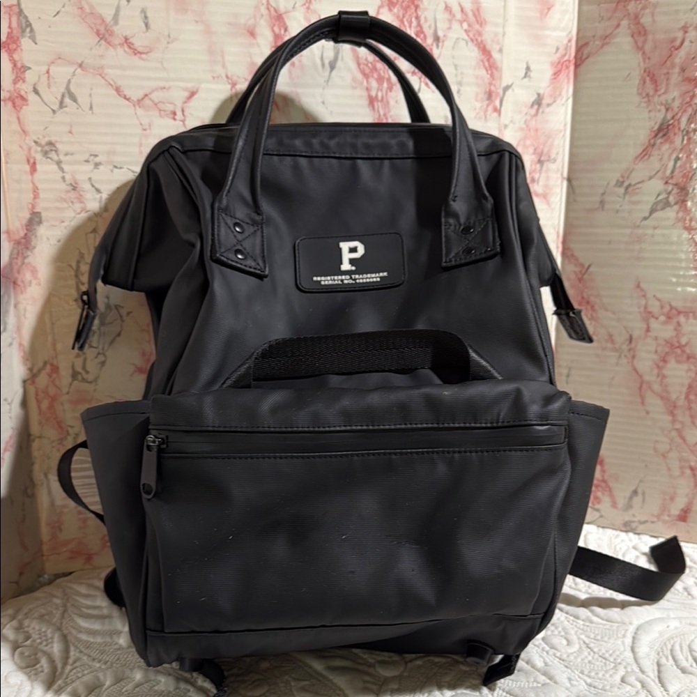 Black Durable Backpack with Multiple Compartments